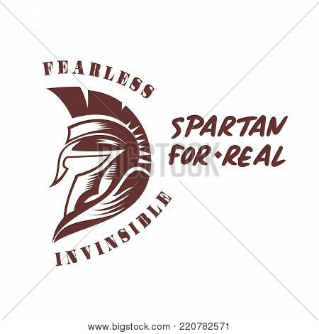 Vector Spartan Helmets. Greek or Roman military armor, Symbols of gladiator headgear.