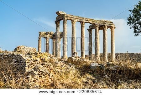 Temple of Juno Caelestis at Dougga, an ancient Roman town in Tunisia. North Africa