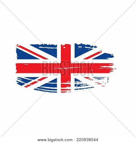 United Kingdom flag, vector illustration on a white background