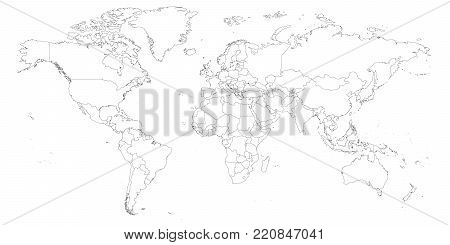 Blank Outline Map Vector Photo Free Trial Bigstock