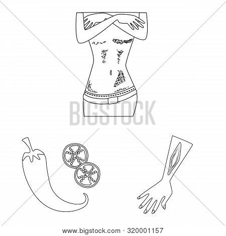 Vector Illustration Of Disease And Healthcare Icon. Set Of Disease And Pain Vector Icon For Stock.