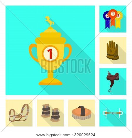 Vector Design Of Track And Racing Logo. Set Of Track And Riding Stock Symbol For Web.