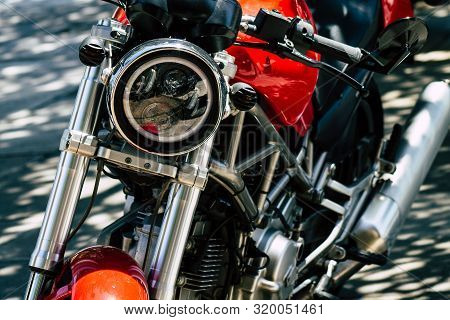Athens Greece August 28, 2019 View Of A Ducati Monster 620 Ie Motorcycle Parked In The Streets Of At