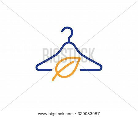 Eco Tested Sign. Slow Fashion Line Icon. Fair Trade Symbol. Colorful Outline Concept. Blue And Orang