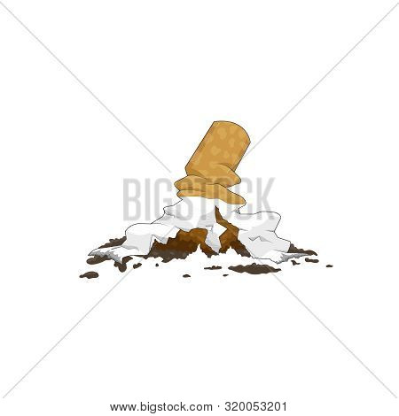 Stop Smoking. Broken Cigarette. Healthy Life Style. Bad Habits. Vector Illustration.
