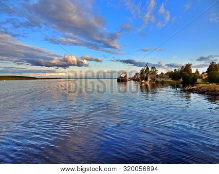 Ferryboat At Svir River; North East Of Leningrad Oblast