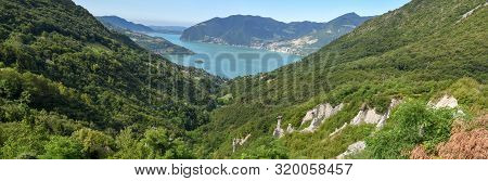 Monument Rocks (chalk Pyramids) Of Zone At Lake Iseo In Italy