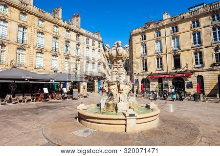 Bordeaux, France - September 17, 2018: Parliament Square In The Centre Of Bordeaux City In France