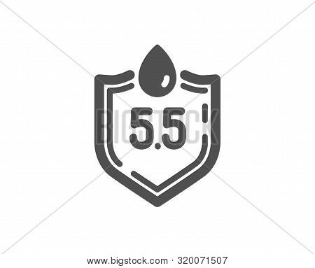 Clinically Tested Sign. Ph Neutral Icon. Water Drop Symbol. Classic Flat Style. Simple Ph Neutral Ic