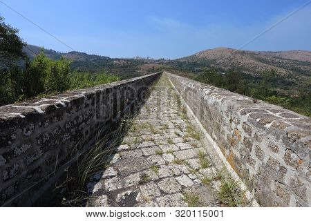 Maddaloni, Italy - 12 August 2019: The Carolino Aqueduct Created For The Complex Of San Leucio And T
