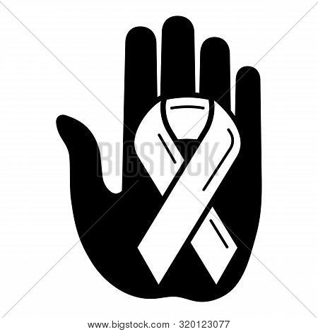 Unity Ribbon In Hand Icon. Simple Illustration Of Unity Ribbon In Hand Vector Icon For Web Design Is