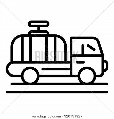 Milk Tanker Icon. Outline Milk Tanker Vector Icon For Web Design Isolated On White Background