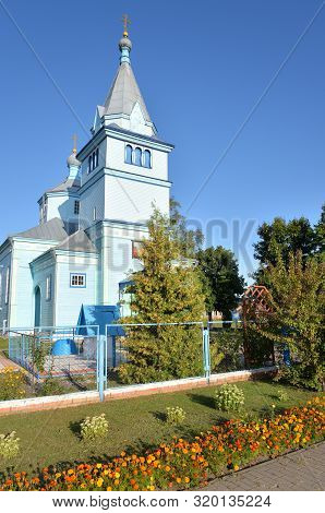 The Wooden Orthodox Ascension Church, Together With The Bell Tower, Was Built In 1938, Stolin, Belar
