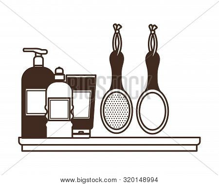 Set Of Hairbrush Combs And Hairbrushes On White Background Vector Illustration Design