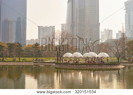 SHANGHAI, CHINA - CIRCA FEBRUARY, 2013: urban landscape of Shanghai in the daytime..