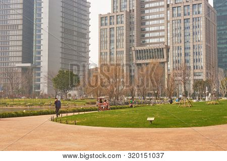 SHANGHAI, CHINA - CIRCA FEBRUARY, 2013: urban landscape of Shanghai in the daytime..