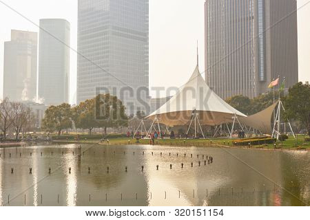 SHANGHAI, CHINA - CIRCA FEBRUARY, 2013: urban landscape of Shanghai in the daytime..