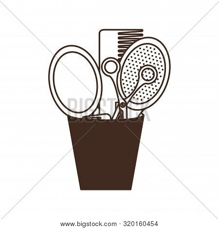 Set Of Hairbrush Combs And Hairbrushes On White Background Vector Illustration Design