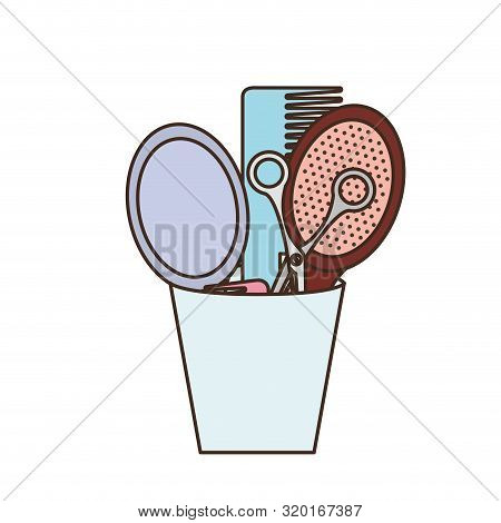 Set Of Hairbrush Combs And Hairbrushes On White Background Vector Illustration Design
