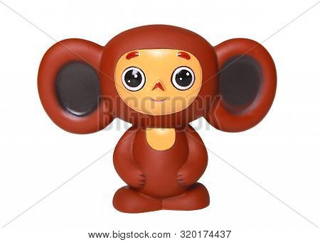 Cheburashka, Isolated On White Background. Cartoon Character.