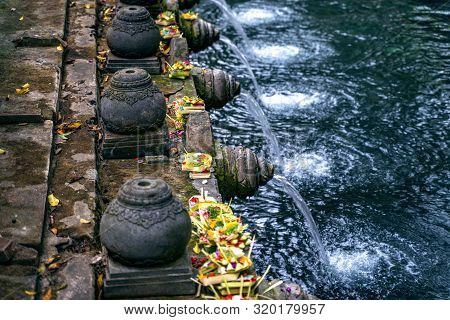 Holy Spring Water Temple, Tirta Empul Temple In Bali, Indonesia.