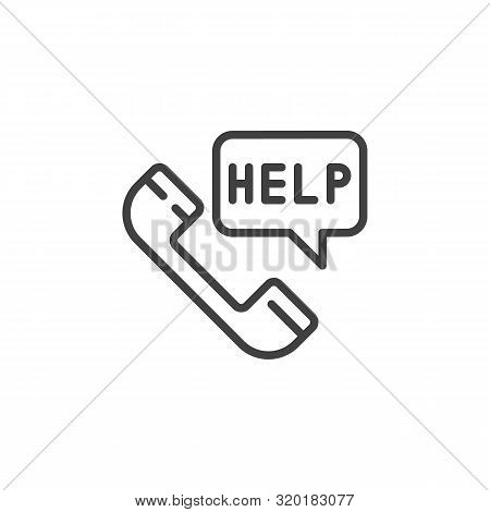 Support Help Service Line Icon. Customer Support Assistant Linear Style Sign For Mobile Concept And 