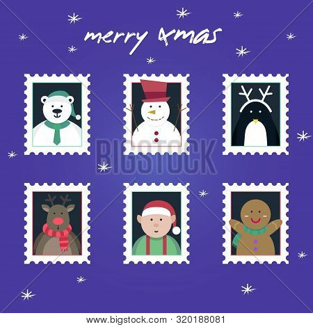 8-flat Christmas Stamp Collection