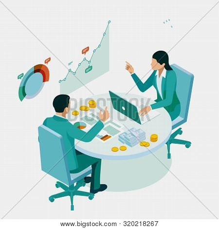 Isometric Expert Team For Data Analysis, Business Statistic, Management, Consulting, Marketing, Fina
