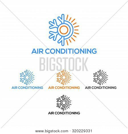 Air Conditioning Logo Design, Cool And Hot Logo Design