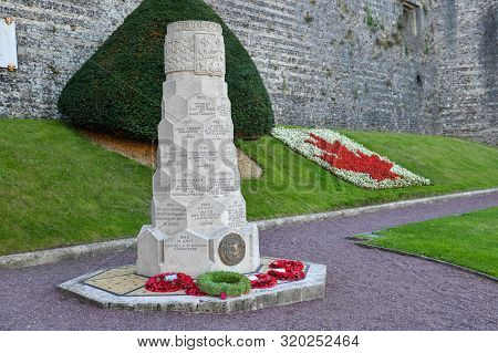 Dieppe, France - September 11, 2018: Monument To Canadian Soldiers During The Landing On August 19, 