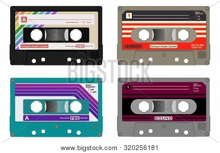 Compact Audio Casette / Tape. Vector Illustration Eps10.