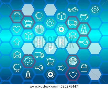 Business process re engineering icon on digital sheet