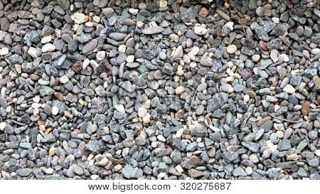 Gravel For Background At Dry Sunny Summer Day