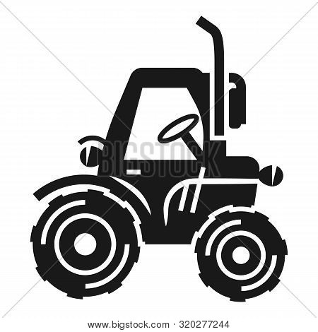 Old Farm Tractor Icon. Simple Illustration Of Old Farm Tractor Vector Icon For Web Design Isolated O
