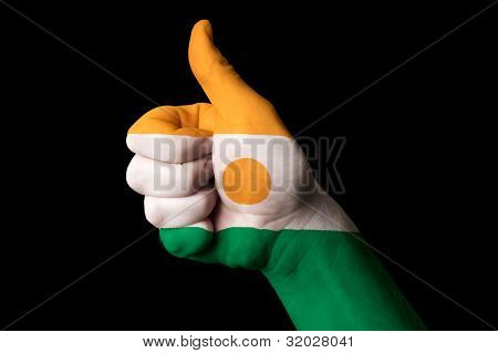 Niger nationale Flag tommelfinger op gestus til Excellence, og lavet med hånd