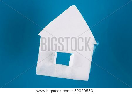 Flood Concept Image. Paper House In Water