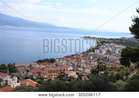 Lepanto, Greece - July 18, 2019: Panorama Of The Greek City