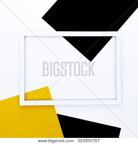 Contrast Colorful Background With White Frame. Square Photo.