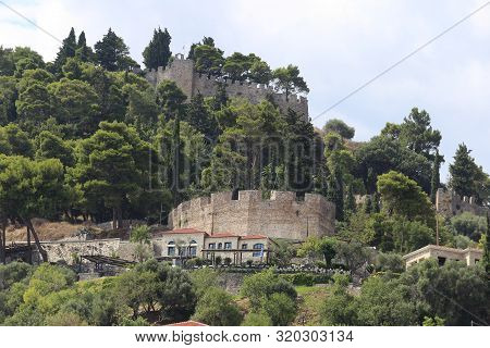 Lepanto, Greece - July 18, 2019: The Castle Overlooking The City
