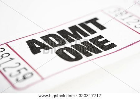 A Macro Or Close-up Shot Of A Strip Of Generic White Sequentially Numbered Admittance Ticket.