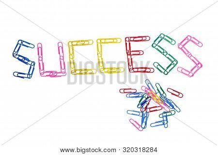 Multicolored Of Paper Clips Taken Concatenation Is The Message That Success, Concept And Idea, Isola