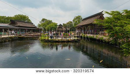 Yamanashi, Japan, 28 June 2019:  tourist at Oshino Hakkai