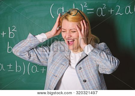 Study And Education. Modern School. Knowledge Day. Woman In Classroom. Back To School. Teachers Day.