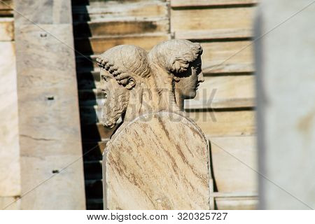 Athens Greece September 2, 2019 View Of The Panathenaic Stadium Or Kallimarmaro, It Is The Only Stad
