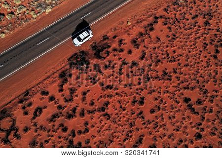 Barren Land In Central Australia After A Bush Fire,aerial View