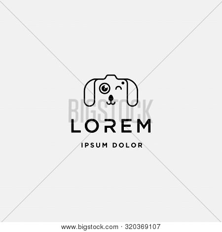 Dog Paw Camera Logo Template Vector Design
