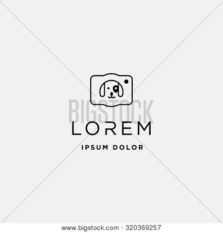 Dog Paw Camera Logo Template Vector Design