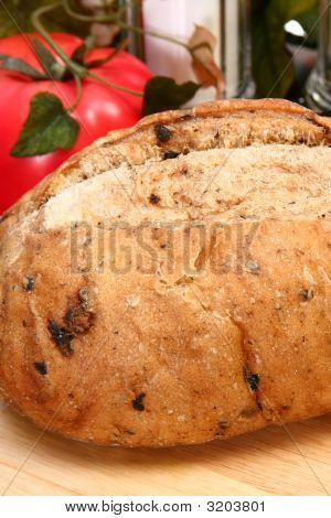 Zeytin ekmek ekmek mutfakta