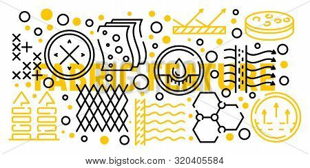 Fabric Membrane Banner. Outline Illustration Of Fabric Membrane Vector Banner For Web Design