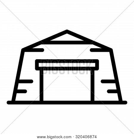 Hangar Icon. Outline Hangar Vector Icon For Web Design Isolated On White Background